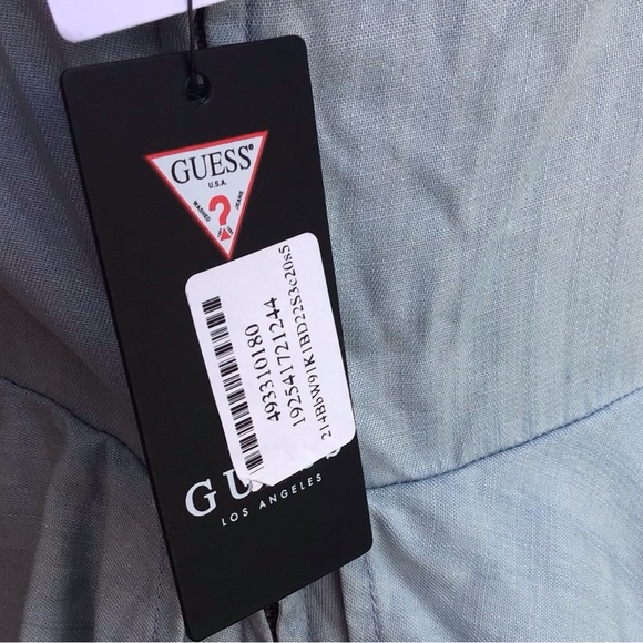 Guess Sleeveless Lace Up Maxi Dress Super Bleached Wash NEW - Picture 8 of 8